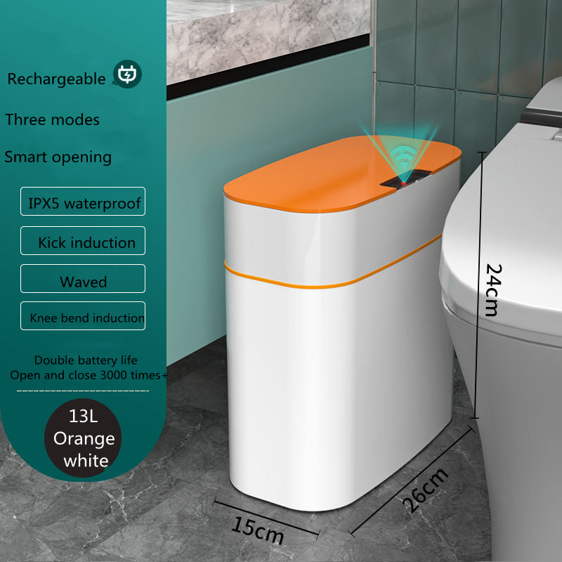 Smart Trash Can With Lid For Bedroom And Living Room Kitchen Storage Box Trash Can Induction Small Car Box Automatic Smart Dustbin Smart Trash Bin